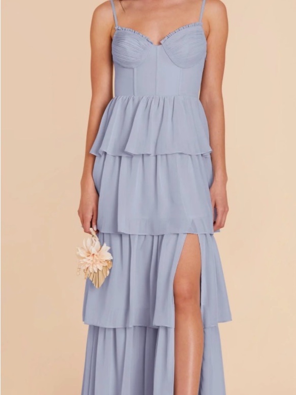 Birdy Grey - Lola Dusty Chiffon Dusty Blue Bridesmaids Dress